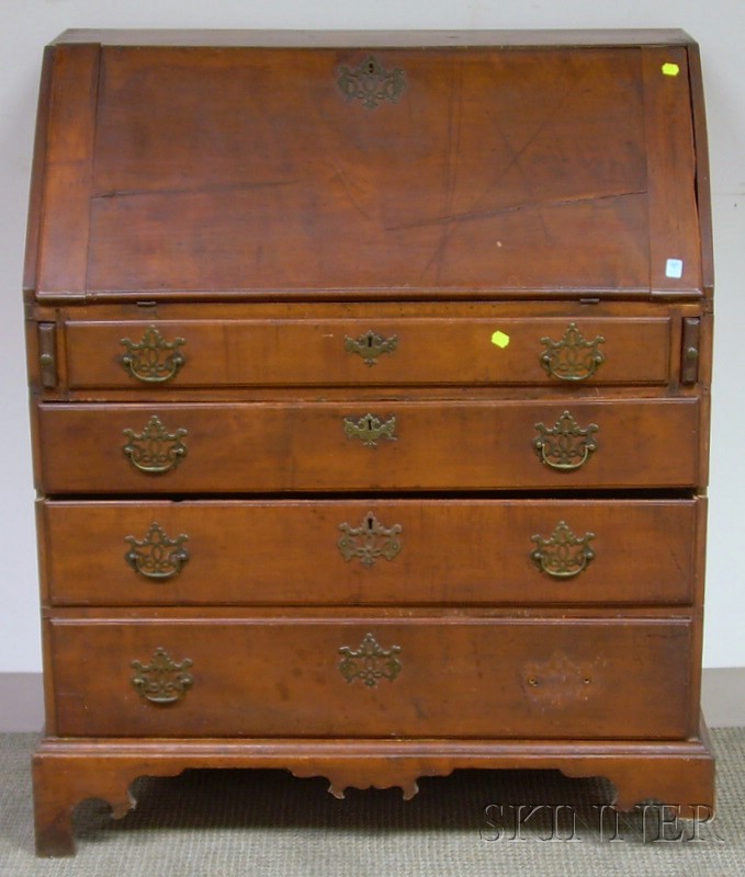 Appraisal: Chippendale Cherry Slant-lid Desk wd in