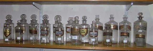 Appraisal: A COLLECTION OF ASSORTED VICTORIAN AND LATER GLASS DRUG JARS