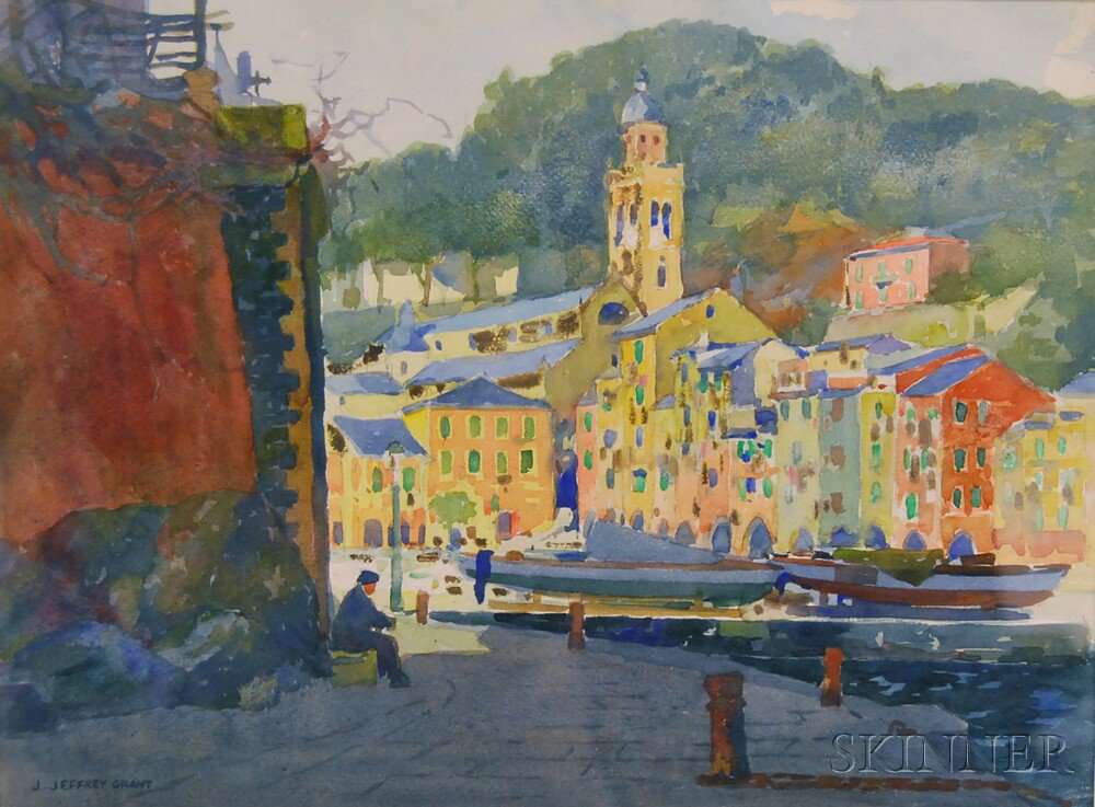 Appraisal: James Jeffrey Grant American - Along the Waterfront Portofino Italy