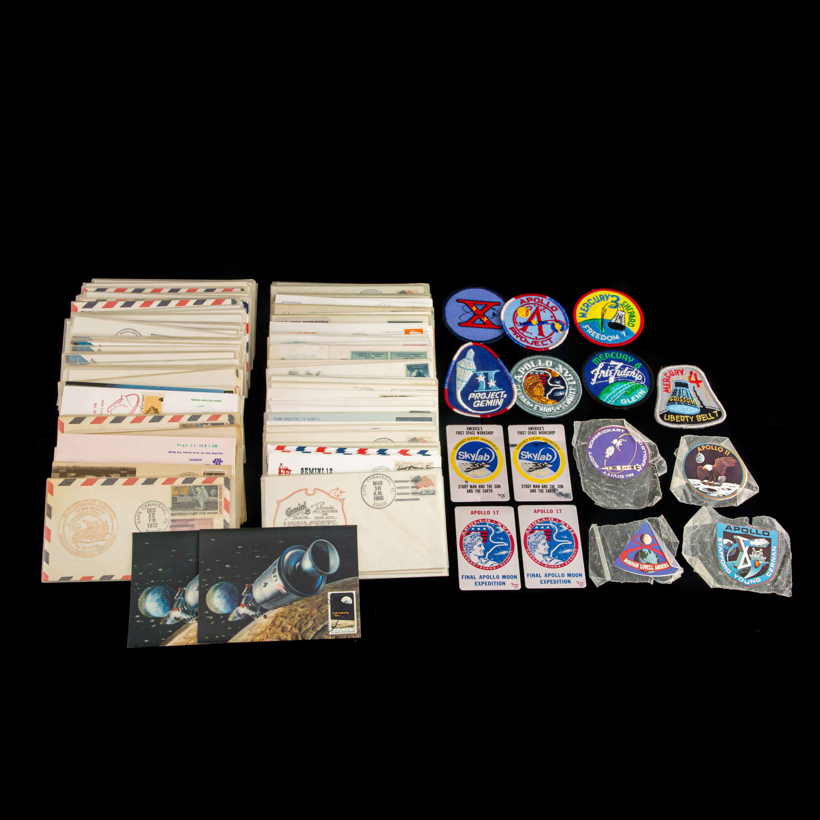 Appraisal: GROUP OF SPACE STAMPS AND PATCHES Group of space stamps