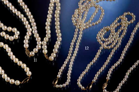 Appraisal: GRADUATED SET OF AKOYA PEARL NECKLACES A wonderful set of