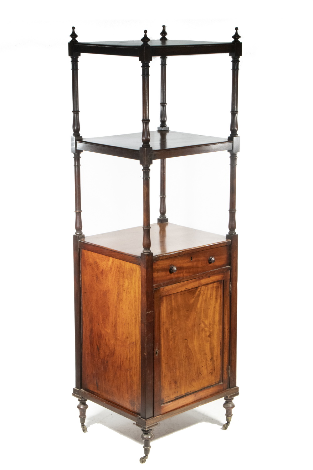 Appraisal: ENGLISH VICTORIAN DISPLAY STAND WITH LOWER DRAWER CABINET CIRCA Whatnot