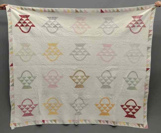 Appraisal: th c baskets quilt '' x ''