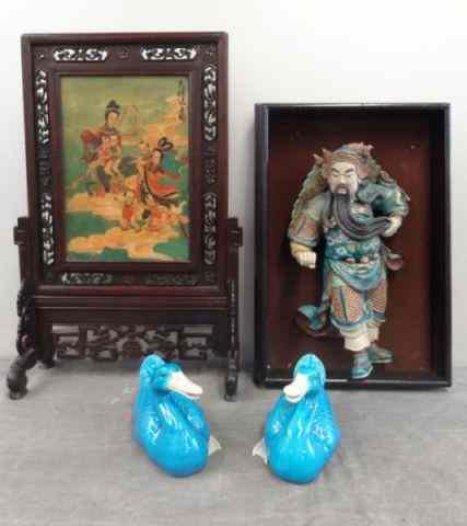 Appraisal: Piece Asian Lot Screen Figure Ducks From a Manhattan NY