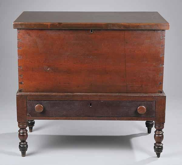 Appraisal: A Tennessee Cherrywood Sugar Chest mid- th c later rectangular