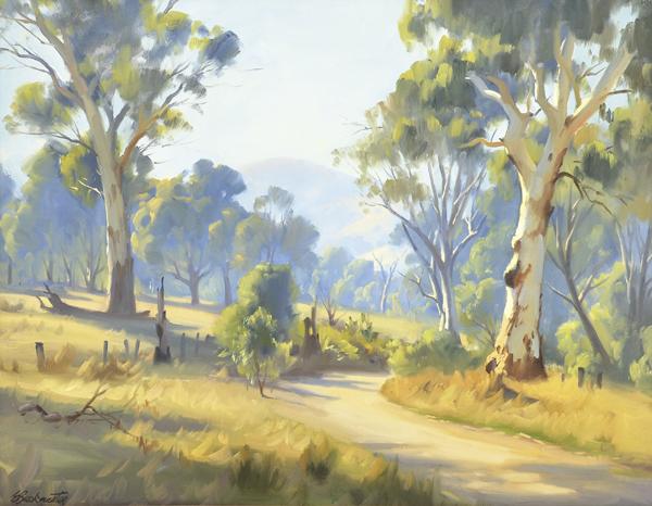 Appraisal: ERNEST BUCKMASTER - Landscape with Tall Gums oil on canvas