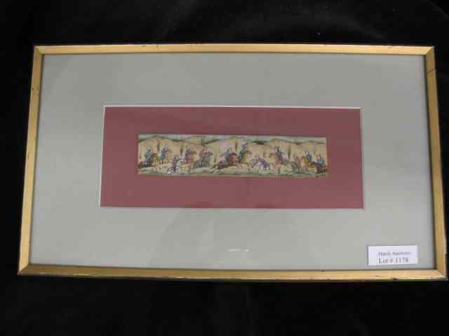 Appraisal: Persian Miniature Painting Polo Players '' x '' image area