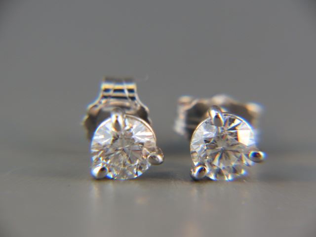 Appraisal: Diamond Stud Earrings carat round brilliant SI clarity G-H color