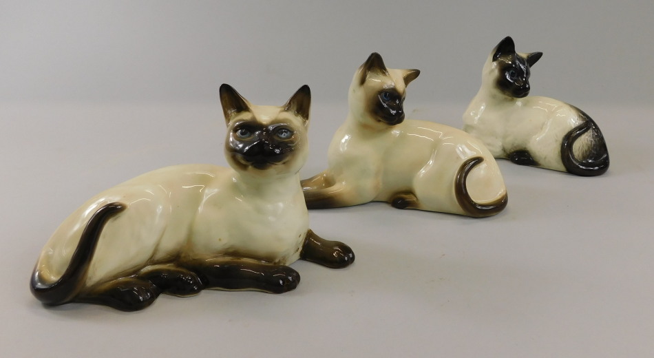 Appraisal: Three Beswick Siamese cats to include model number