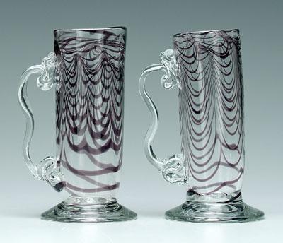 Appraisal: Pair Bernstein art glass steins William Bernstein Penland North Carolina