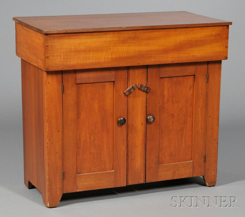 Appraisal: Shaker Red-stained Cherry Dry Sink Tyringham Massachusetts c - the