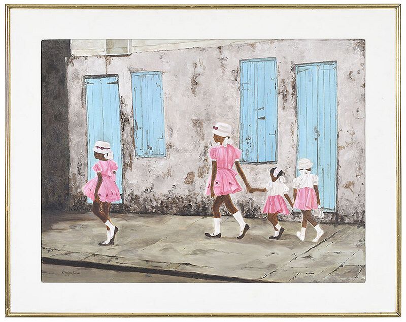 Appraisal: Charlotte Russell Rodman North Carolina th Century Young Schoolgirls signed