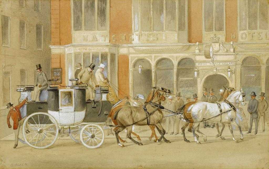 Appraisal: HENRY THOMAS ALKEN - THE MAIL COACH OUTSIDE HATCHET'S HOTEL