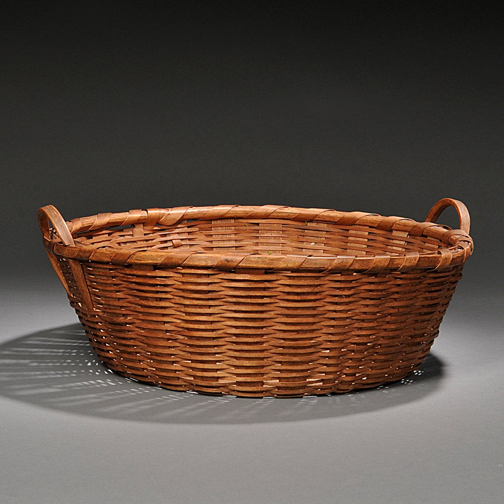 Appraisal: New Hampshire Woven Splint Farm Basket late th century the