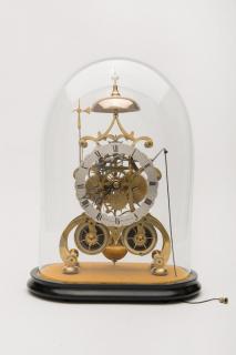 Appraisal: English Brass Skeleton Clock ENGLISH BRASS SKELETON CLOCK R H