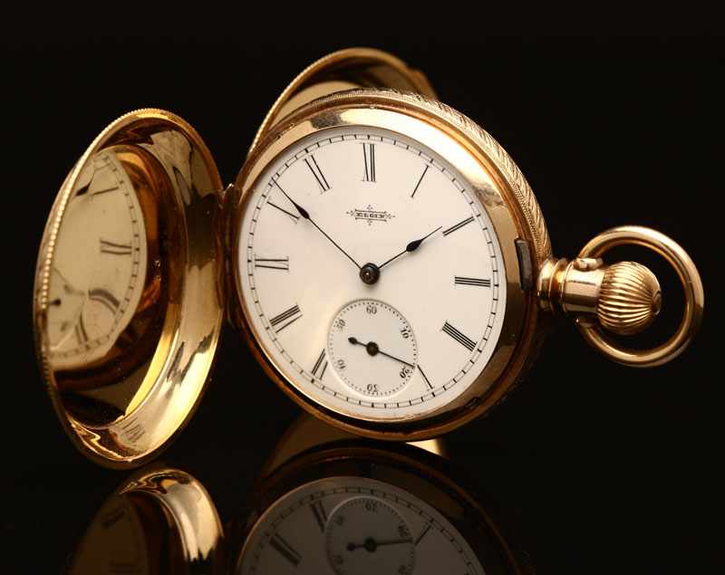 Appraisal: An Elgin K gold pocket watch The white porcelain dial