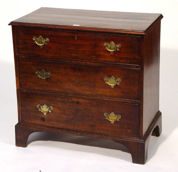 Appraisal: Georgian mahogany secretaire chest fitted three drawers the top drawer