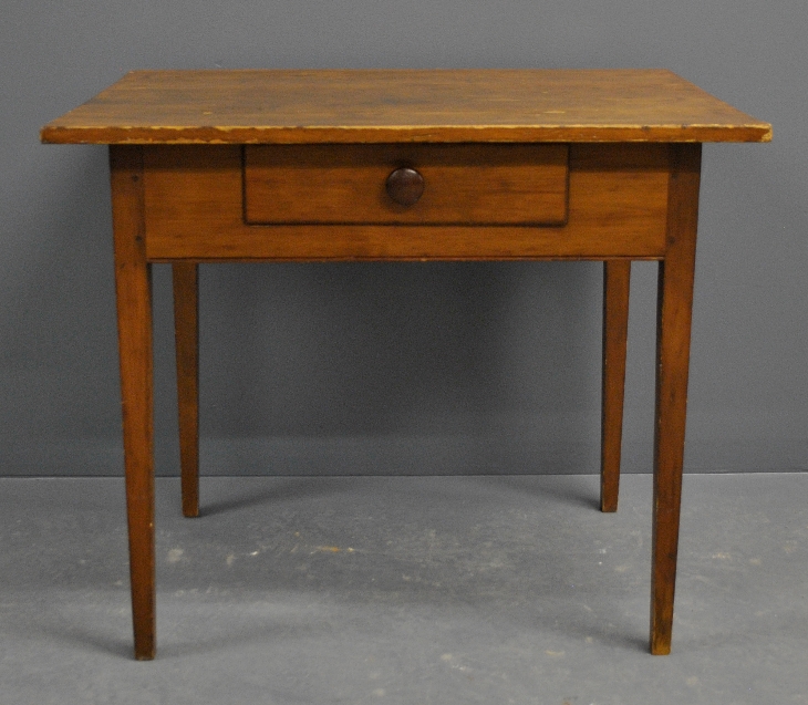 Appraisal: - Country Hepplewhite cherry table with a two-board pine top