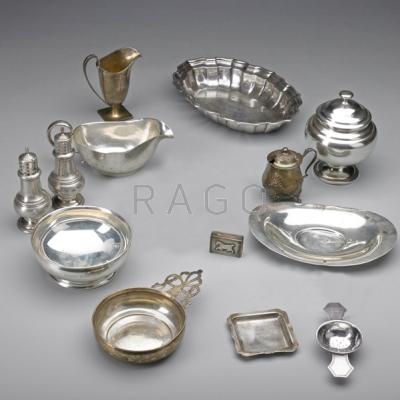 Appraisal: BOX LOT OF SILVER HOLLOWARE AND ACCESSORIES American and foreign