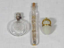 Appraisal: A mixed lot comprising an English silver mounted glass perfume