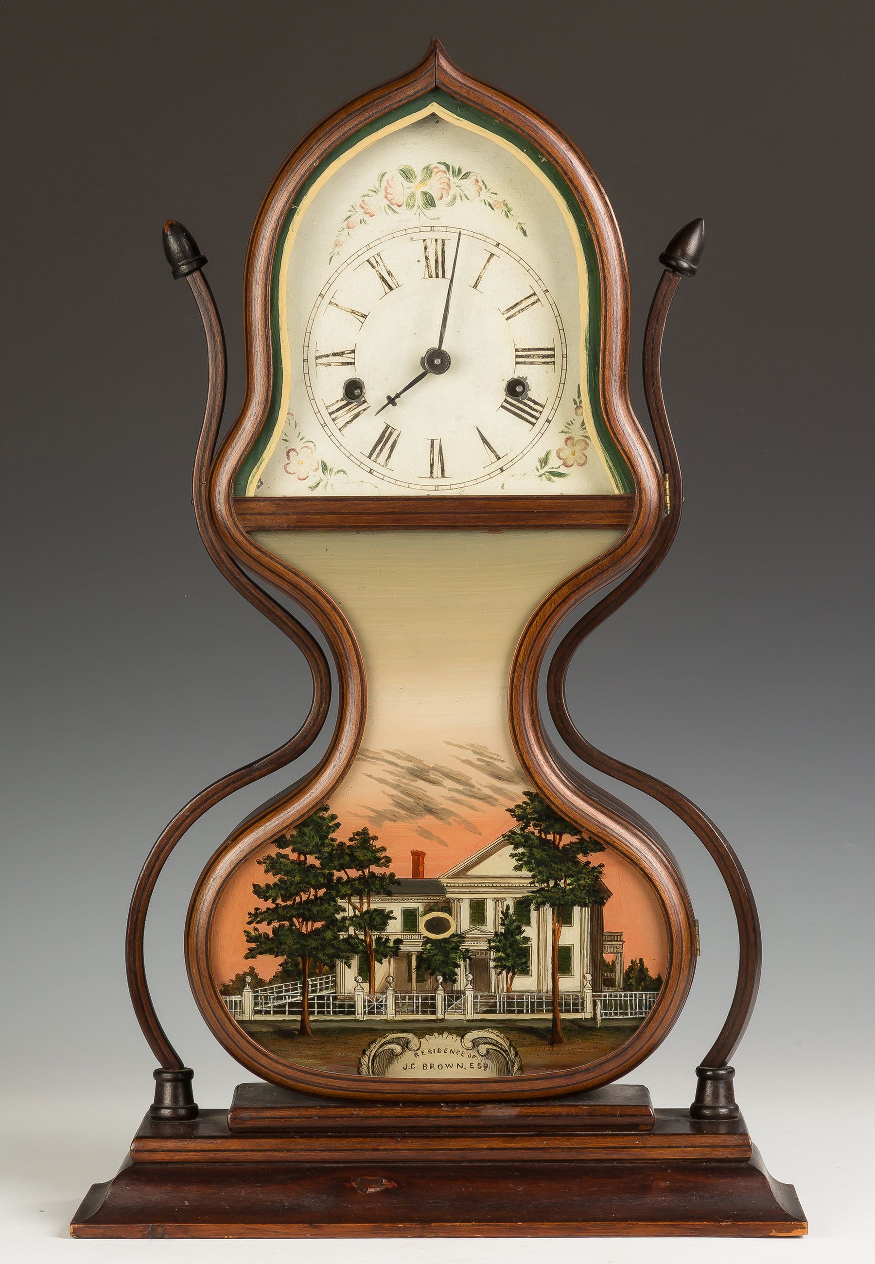 Appraisal: Fine J C Brown Acorn Shelf Clock Bristol CT Laminated