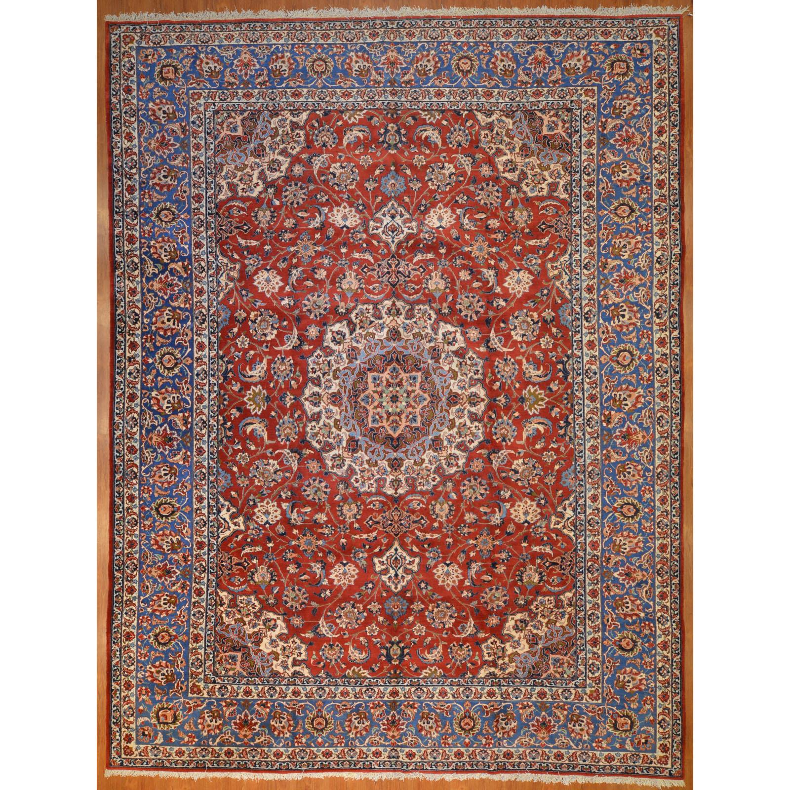 Appraisal: SEMI-ANTIQUE ISPAHAN CARPET PERSIA X Second quarter- th century hand-knotted