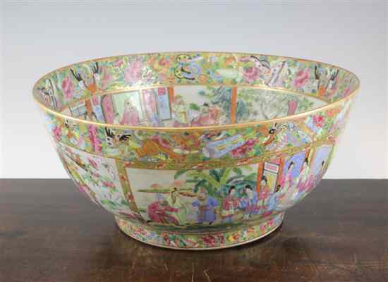 Appraisal: A Chinese Canton-decorated famille rose punch bowl Daoguang period -