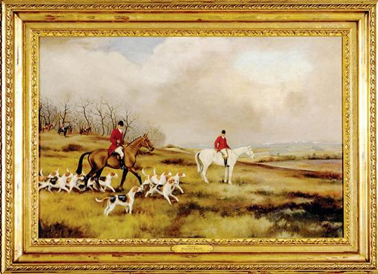 Appraisal: Wilford Bailey British early th century FOX HUNT oil on