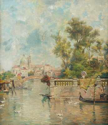 Appraisal: Adolphe Keller Belgian - Venetian summer view Oil on canvas