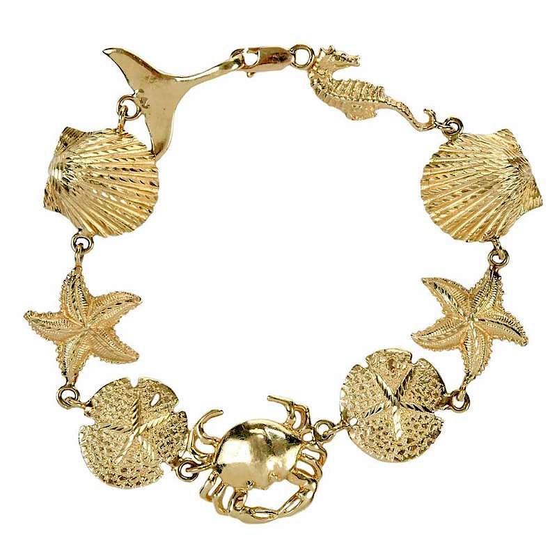 Appraisal: kt Beach Themed Bracelet links of starfish crab sand dollar