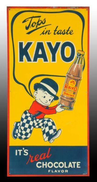 Appraisal: Embossed Kayo Chocolate Drink Tin Sign Description Circa s Only