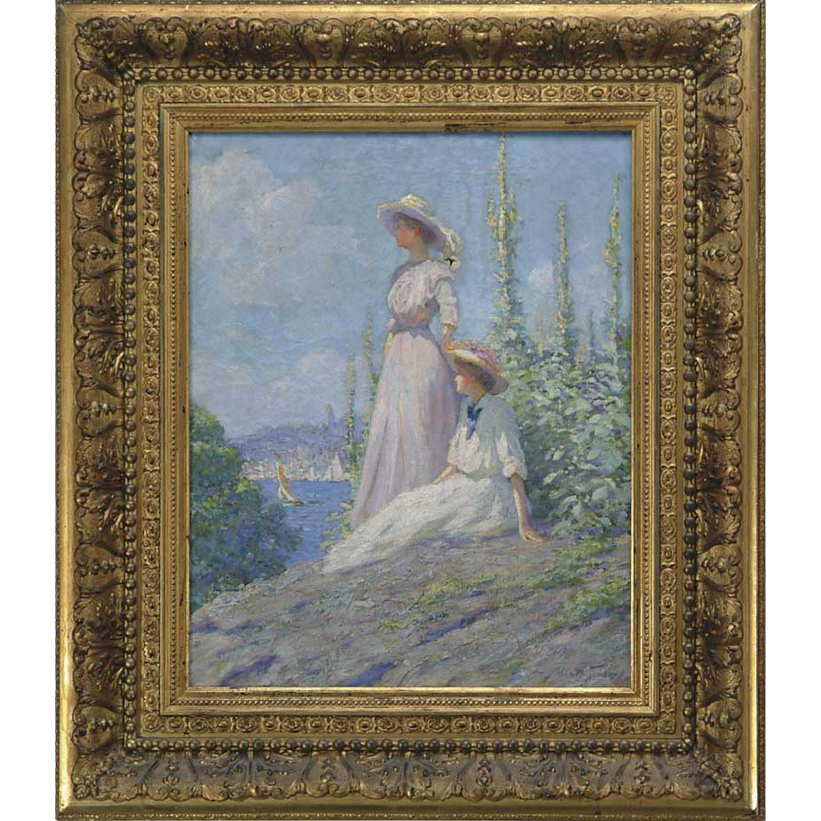 Appraisal: ABBOTT FULLER GRAVES American - HARBOR LOOKOUT Outstanding oil on