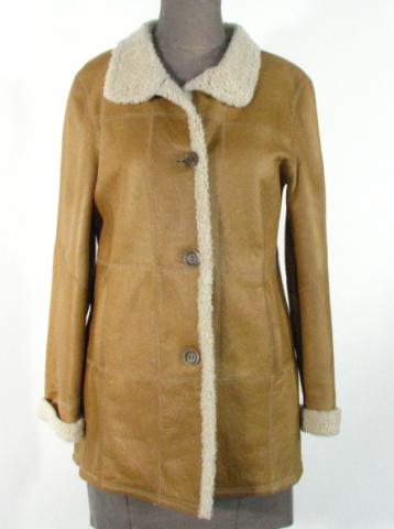 Appraisal: Vanilla Shearling Jacket by Aquillo w Nappa Finish Size Length