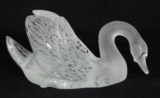 Appraisal: Lalique France swan figure Lalique France swan figure the frosted