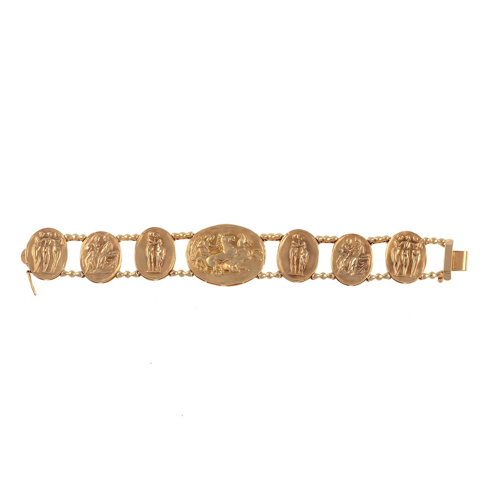 Appraisal: A Ladies Impressive Roman Bracelet in K Gold K yellow