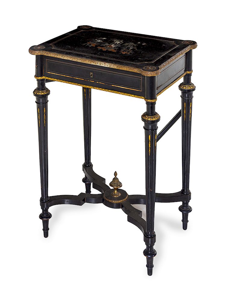 Appraisal: A Napoleon III Ebonized and Marquetry Table A Napoleon III