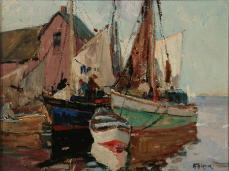 Appraisal: Anthony Thieme American - Harbor Scene Signed AThieme l r