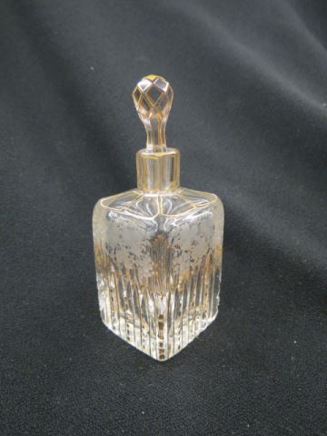 Appraisal: French Cut and Etched Crystal Perfume gold trim tall