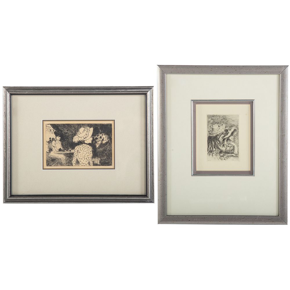 Appraisal: Renoir and Forain Two Restrike Etchings Pierre-Auguste Renoir French -