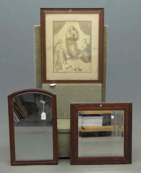 Appraisal: Lot two Victorian mirrors and religious print