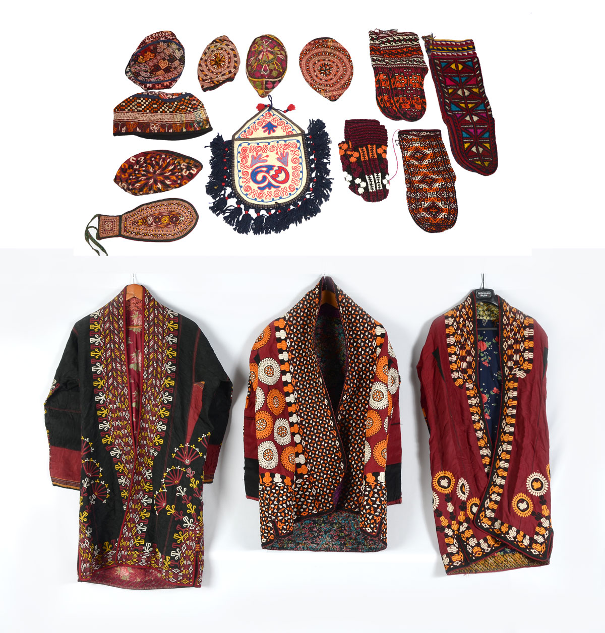 Appraisal: LOT OF TH CENTURY TURKMENISTAN NOMADIC CULTURAL ROBES Sold with