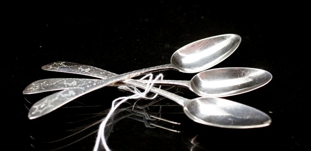 Appraisal: Six Irish Celtic Point bright cut teaspoons each crested with