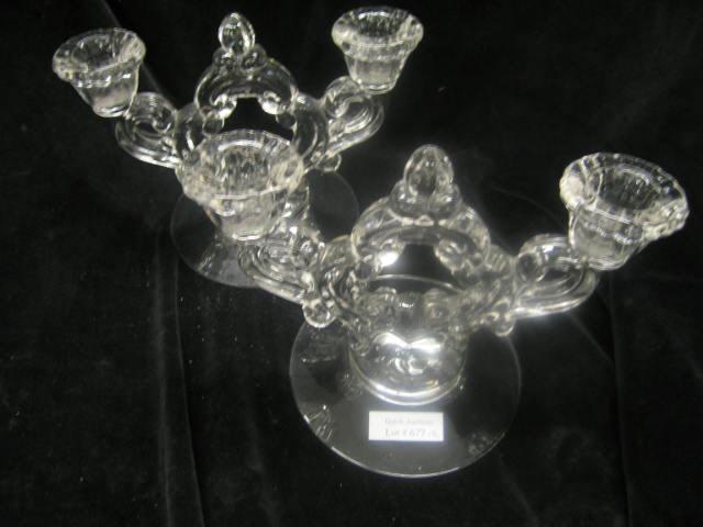 Appraisal: Pair of Crystal Candelabra