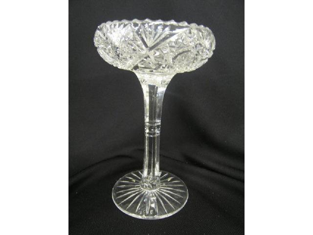 Appraisal: Brilliant Period Cut Glass Tall Compote tulip style top tall