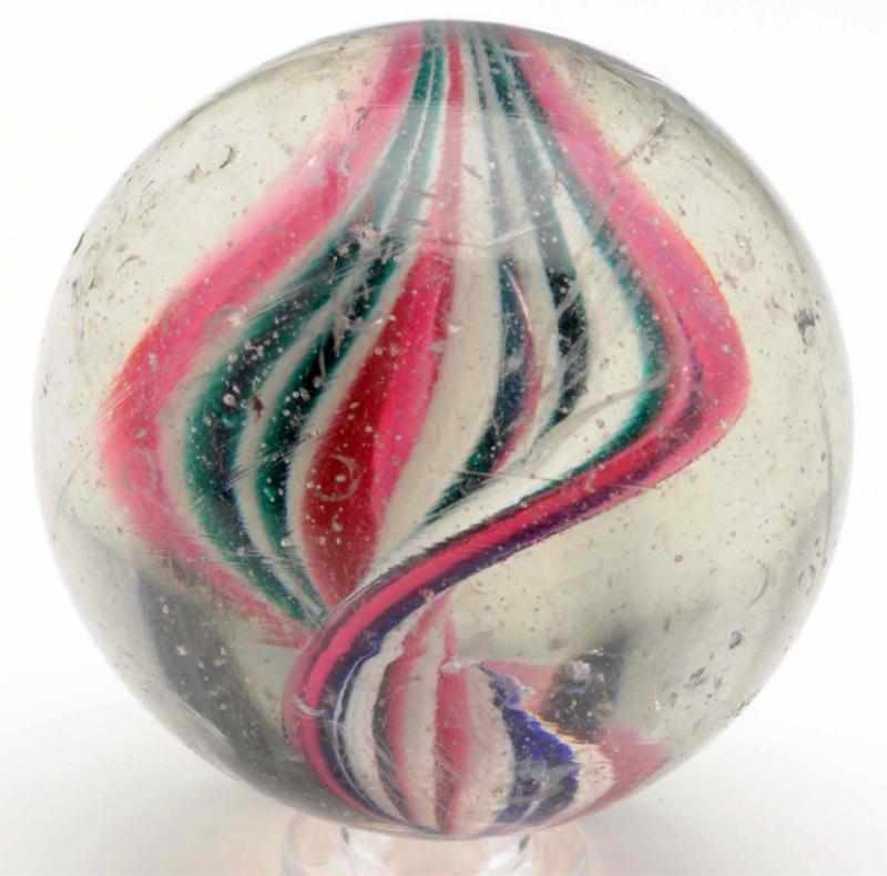 Appraisal: Large Naked Single Ribbon Swirl Marble Single twisted naked ribbon