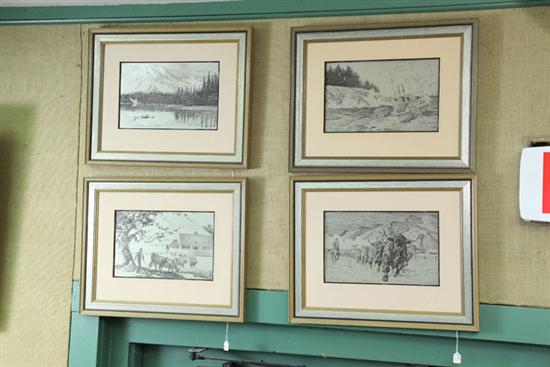 Appraisal: FOUR ETCHINGS ON SILVER BY JAMIE WYETH ''Pennsylvania Farm Country''