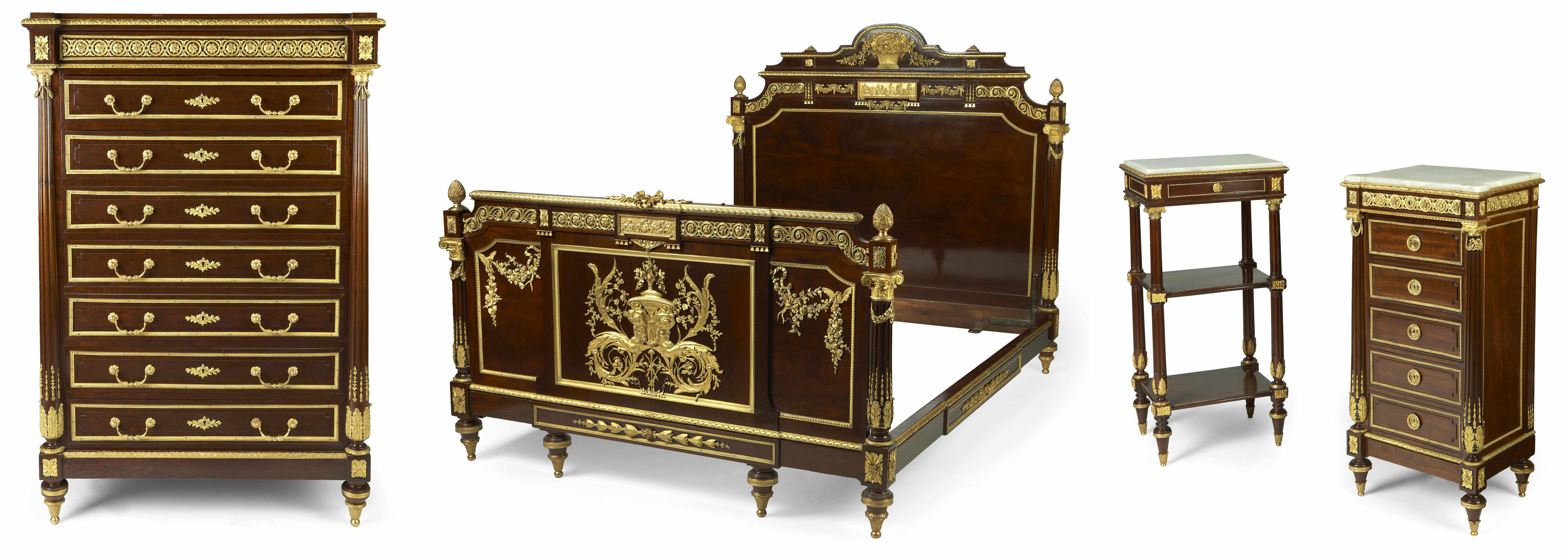 Appraisal: A good quality Louis XVI style gilt bronze mounted mahogany