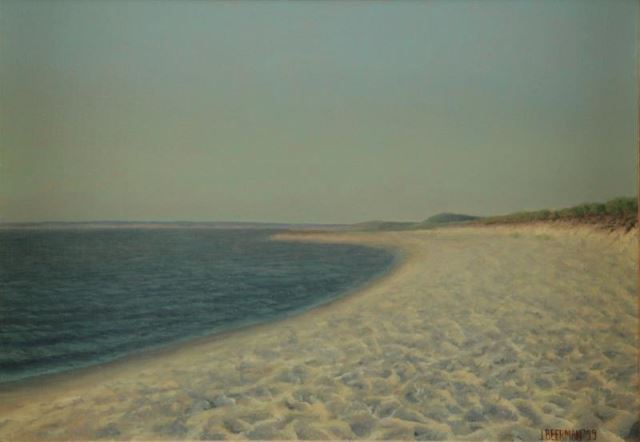 Appraisal: BEERMAN John Oil on Canvas Fischer Beach III Signed and