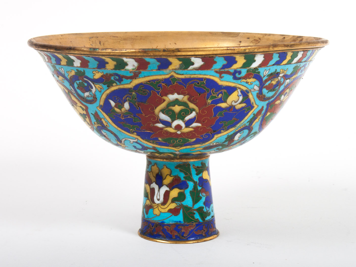 Appraisal: Chinese cloisonne enamel libation cup first half- th century floral