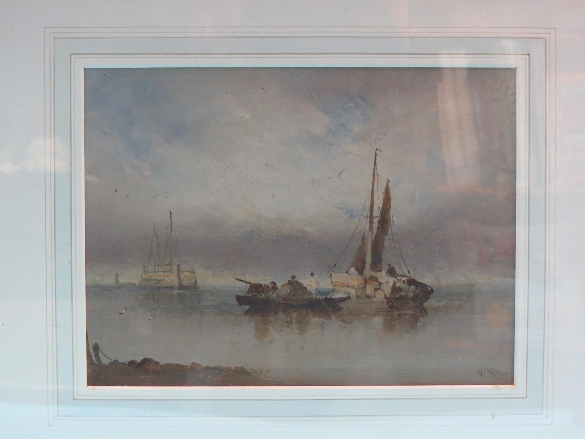 Appraisal: McAlpine - pair of marine oils on card and a